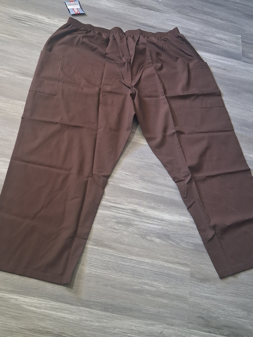 Unisex Brown Elastic-Waist Utility Pants